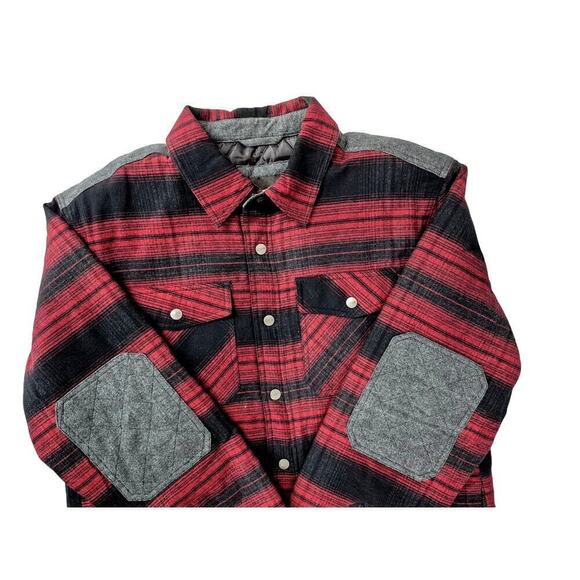 CQR Cotton Tactical Shirt-jack Red/Blk/Gry Plaid Snap Down Sz L NWOT - Picture 3 of 7